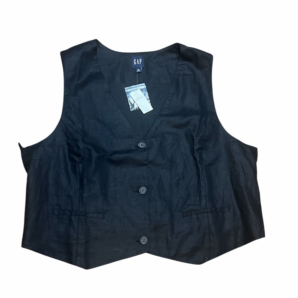 GAP Black Buttoned Vest Size XL
